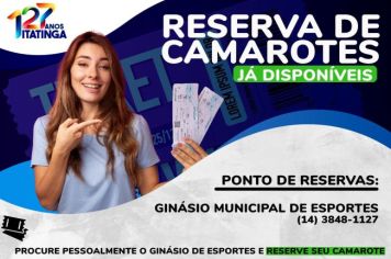 RESERVA DE CAMAROTES JÁ DISONIÍVEIS!