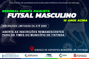 Participe da Regional da Cuesta Paulista de Futsal Masculino!