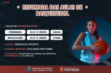 RETOMADA DAS AULAS DE BASQUETEBOL