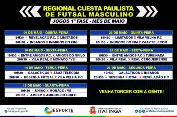 REGIONAL CUESTA PAULISTA DE FUTSAL MASCULINO