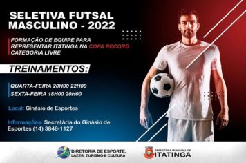 TREINAMENTOS DE FUTSAL E SELETIVA PARA COMPETIÇÃO ESPORTIVA